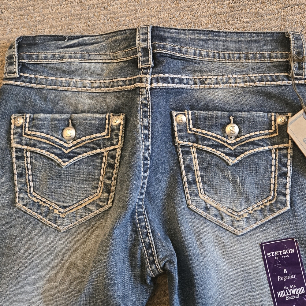 Stetson Ladies Hollywood Western Jean Bootcut size 8 long low rise